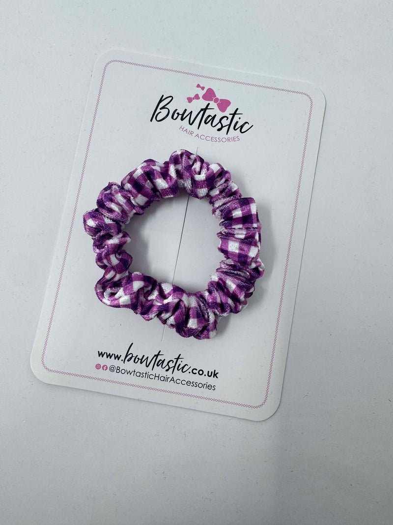 Mini Scrunchie - Purple Gingham