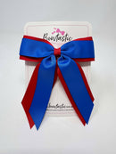 4.5 Inch Tail Bow - Royal Blue & Red