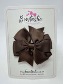3 Inch Double Pinwheel Bow - Brown