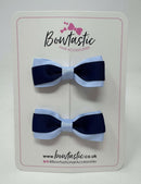 2.5 Inch Tuxedo Bow - Navy & Bluebell - 2 Pack