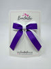 3 Inch Tail Bow -  Purple & White