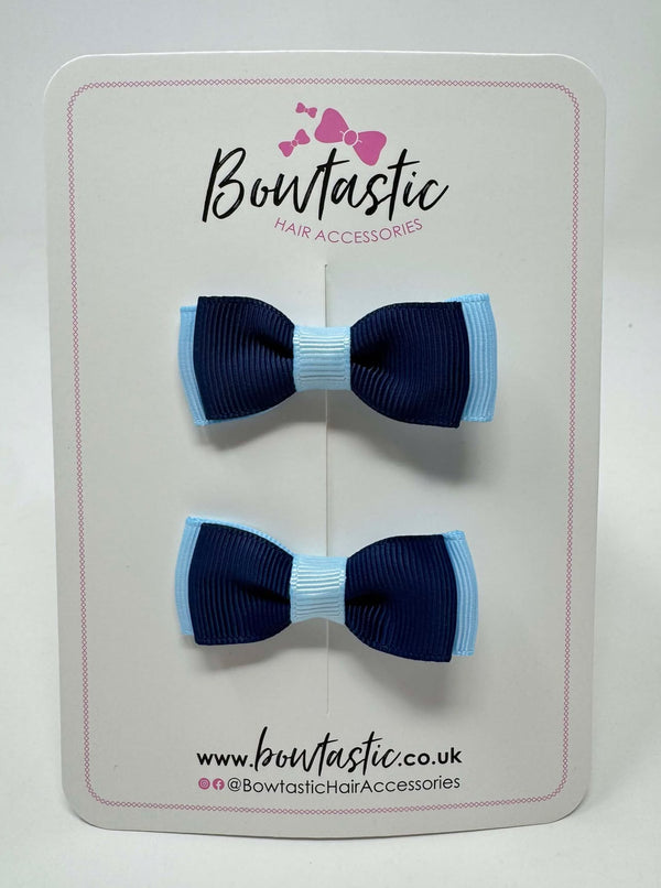 Navy & Blue Topaz School Bows
