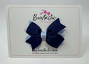 3 Inch Flat 2 Layer Bow - Navy & Bluebell