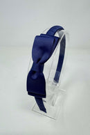 3 Inch Flat Bow Alice Band - Ink Blue