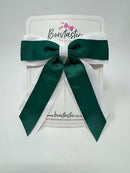 4.5 Inch Tail Bow - Hunter Green & White