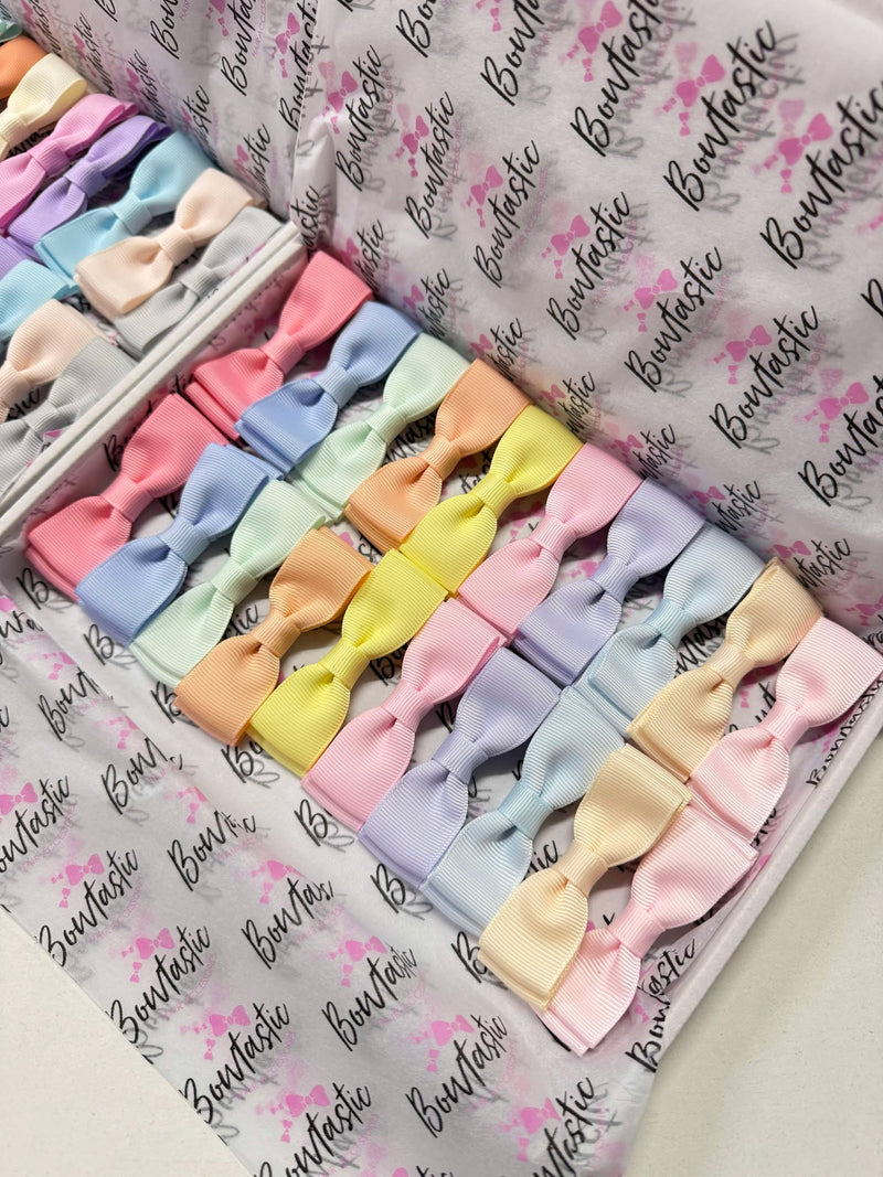 Bow Set - 20x Pastel Bow Bundle Clips - 2.75 inch Bows