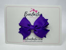 3 Inch Flat 2 Layer Bow - Purple