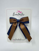 3 Inch Tail Bow - Turftan & Navy