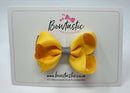 3 Inch Double Bow - Yellow Gold & Metal Grey