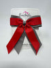 4.5 Inch Tail Bow - Red & Metal Grey