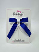 3 Inch Tail Bow - Cobalt & White