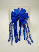 3 Inch Pinwheel Corker Bow - Royal Blue & White Gingham