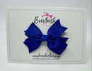 3 Inch Flat 2 Layer Bow - Cobalt