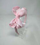 3 Inch Bow Alice Band - Powder Pink