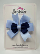 3 Inch 2 Layer Pinwheel Bow - Navy & Bluebell
