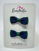 Navy & Forest Green School Bows