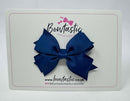 3 Inch Flat 2 Layer Bow - Light Navy