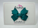 3 Inch Flat 2 Layer Bow - Jade Green