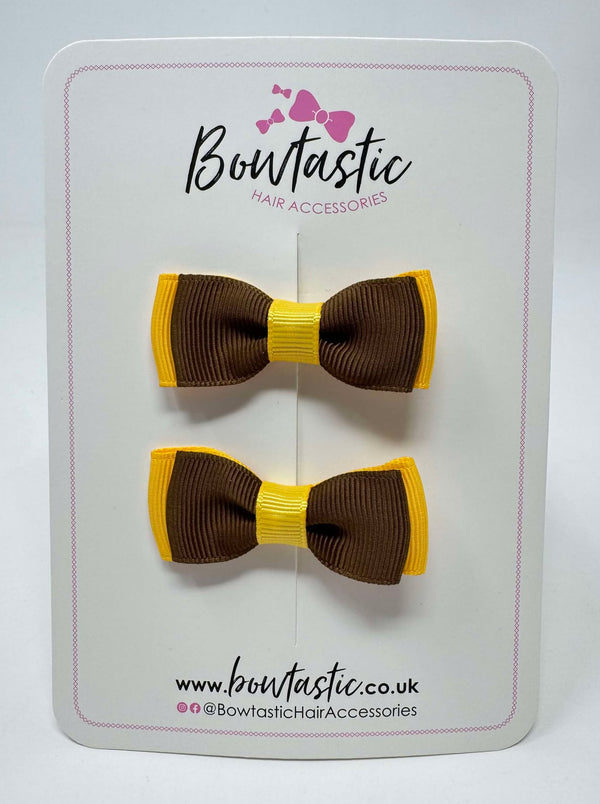 1.75 Inch Bow - Turftan & Yellow Gold - 2 Pack