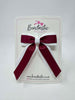 3 Inch Tail Bow - Wine & White