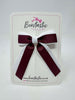 3 Inch Tail Bow - Burgundy & White