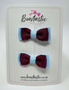 1.75 Inch Bow - Burgundy & Blue Topaz - 2 Pack