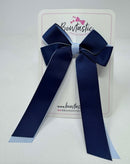 3 Inch Twist Tail Bow - Navy & Bluebell