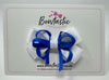 3 Inch Double Bow Style 2 - Royal Blue & White