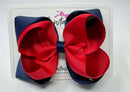 5 Inch Double Bow - Red & Navy