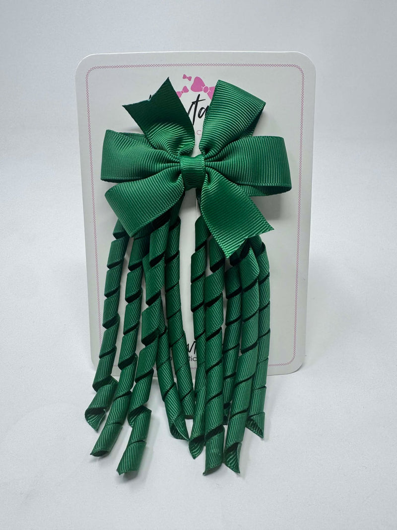 3 Inch Pinwheel Corker Bow - Forest Green