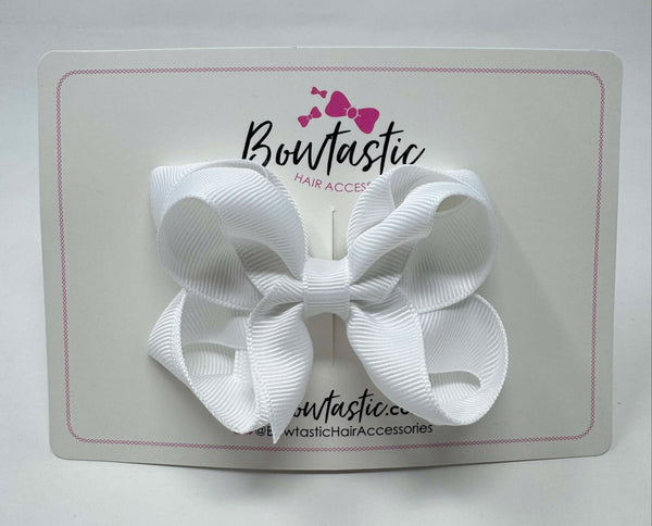 3.5 Inch 2 Layer Bow - White