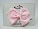 4 Inch Flat Bow - Style 2 - Powder Pink