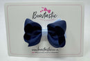 3 Inch Double Bow - Navy & Bluebell