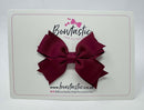3 Inch Flat 2 Layer Bow - Wine