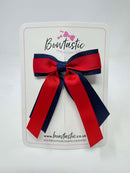 3 Inch Tail Bow - Red & Navy