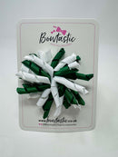 3.5 Inch Corker Bow - Forest Green & White
