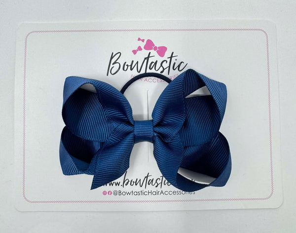 3.5 Inch Bow Thin Elastic - Light Navy