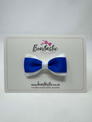 3 Inch Thin Tuxedo Bow - Royal Blue & White