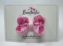 3 Inch Double Bow - Pink Gingham