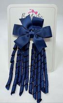3 Inch Pinwheel Corker Bow - Navy