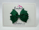 3 Inch Flat 2 Layer Bow - Forest Green