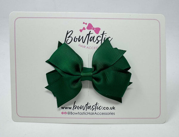 3 Inch Flat 2 Layer Bow - Forest Green