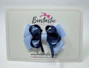 3 Inch Double Bow Style 2 - Navy & Bluebell