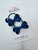 2 Inch Bow Thin Elastic - Light Navy - 2 Pack