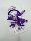 3.5 Inch Corker Bow Bobble - Purple & White Gingham