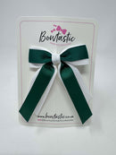 3 Inch Tail Bow -  Hunter Green & White