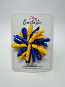 3.5 Inch Corker Bow - Royal Blue & Yellow Gold