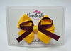 3.5 Inch Flat Bow - Burgundy & Yellow Gold