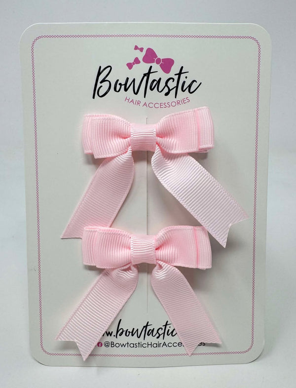 2 Inch Tail Bow - Powder Pink - 2 Pack