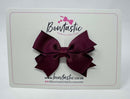 3 Inch Flat 2 Layer Bow - Burgundy